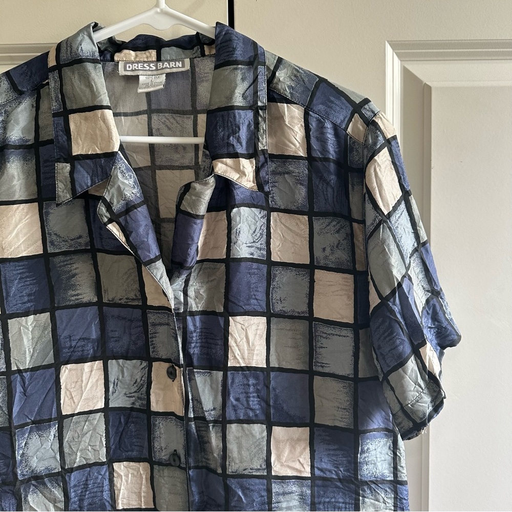 Retro Silk Dress Barn Top